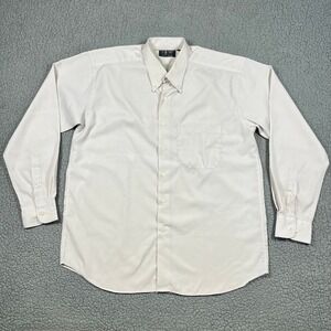 Dunhill Mens Dress Shirt 16.5 33-34 Off White Cotton Button Down Made Italy